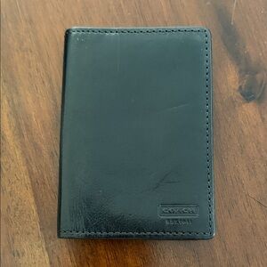 Coach Black Leather Bi-Fold Card Holder